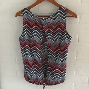 Banana Republic Tank top Herringbone Open back Navy/Red/Gray/White Size S